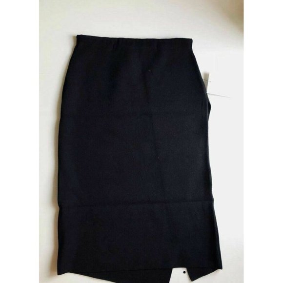 RVN Basic Flat Jacquard Slit Asymmetrical Skirt - Picture 4 of 8